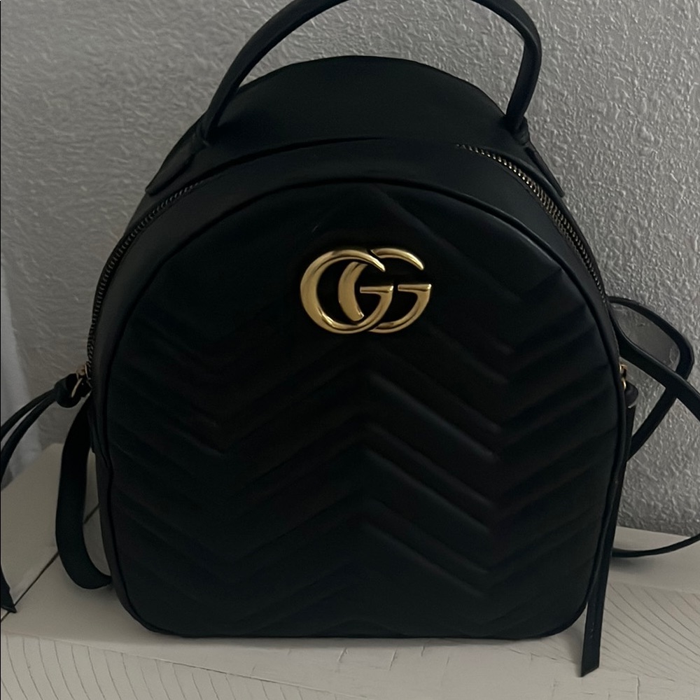 Gucci Black Quilted Backpack